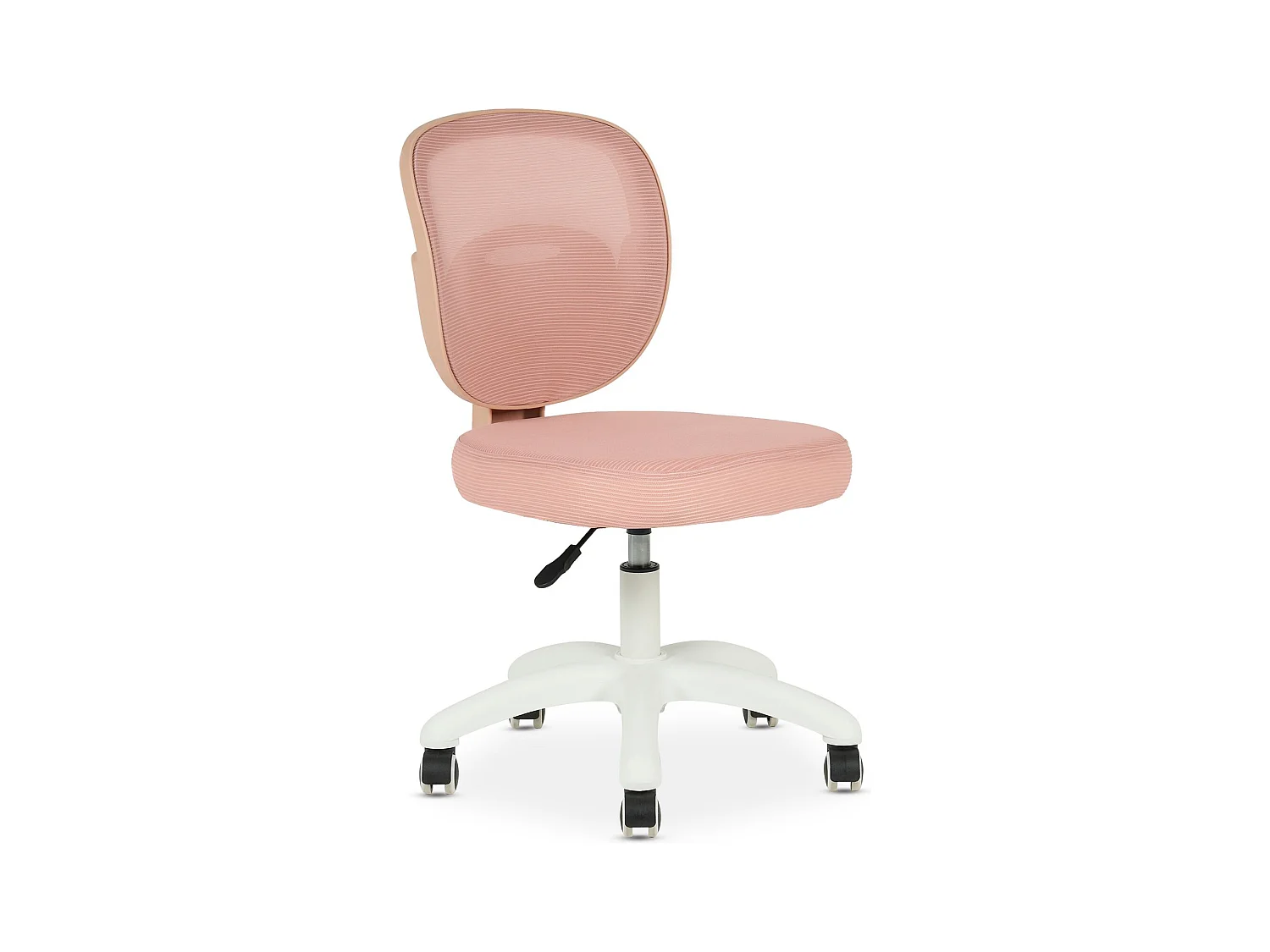Chaise de bureau enfant MAYLA Rose Réglable en hauteur sans Accoudoirs, Assise Rembourrée Confortable