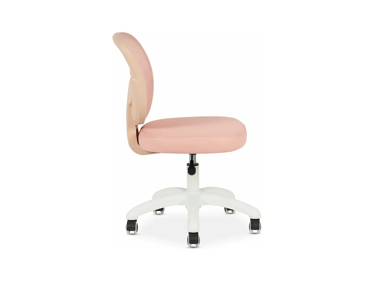 Chaise de bureau enfant MAYLA Rose Réglable en hauteur sans Accoudoirs, Assise Rembourrée Confortable