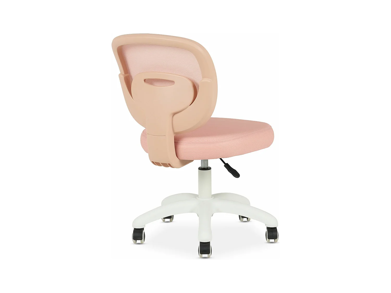 Chaise de bureau enfant MAYLA Rose Réglable en hauteur sans Accoudoirs, Assise Rembourrée Confortable