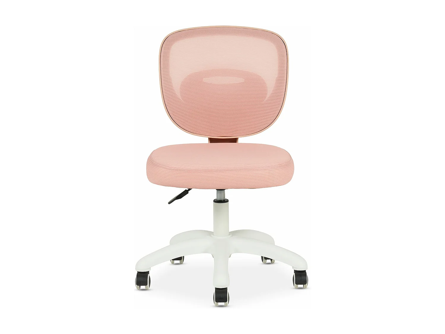Chaise de bureau enfant MAYLA Rose Réglable en hauteur sans Accoudoirs, Assise Rembourrée Confortable