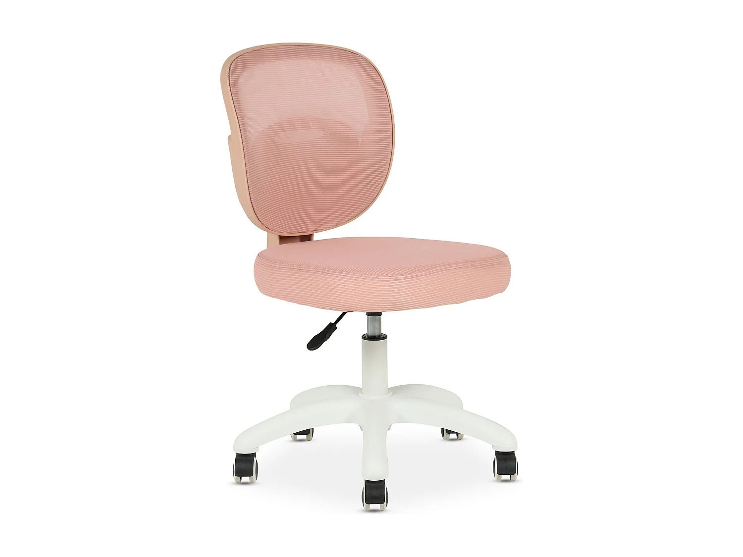 Chaise de bureau enfant MAYLA Rose Réglable en hauteur sans Accoudoirs, Assise Rembourrée Confortable