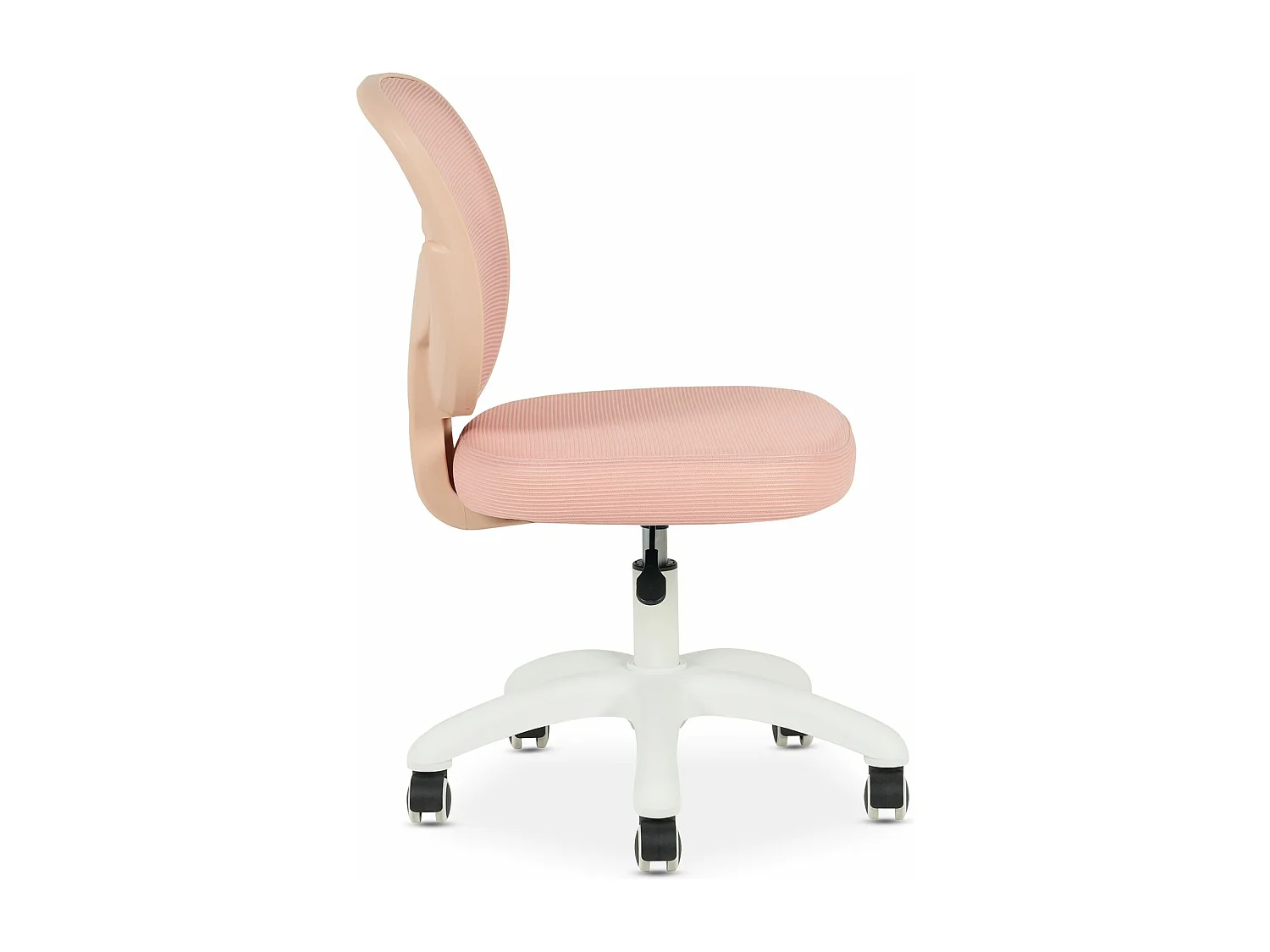 Chaise de bureau enfant MAYLA Rose Réglable en hauteur sans Accoudoirs, Assise Rembourrée Confortable