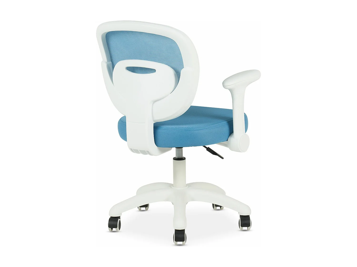 Chaise de bureau enfant AMELIA Bleu Réglable en hauteur avec Accoudoirs, Assise Rembourrée Confortable