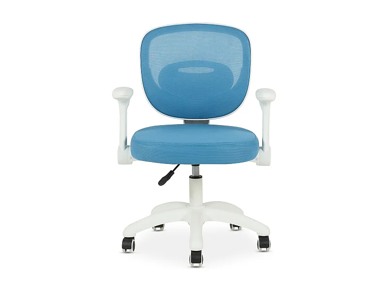 Chaise de bureau enfant AMELIA Bleu Réglable en hauteur avec Accoudoirs, Assise Rembourrée Confortable