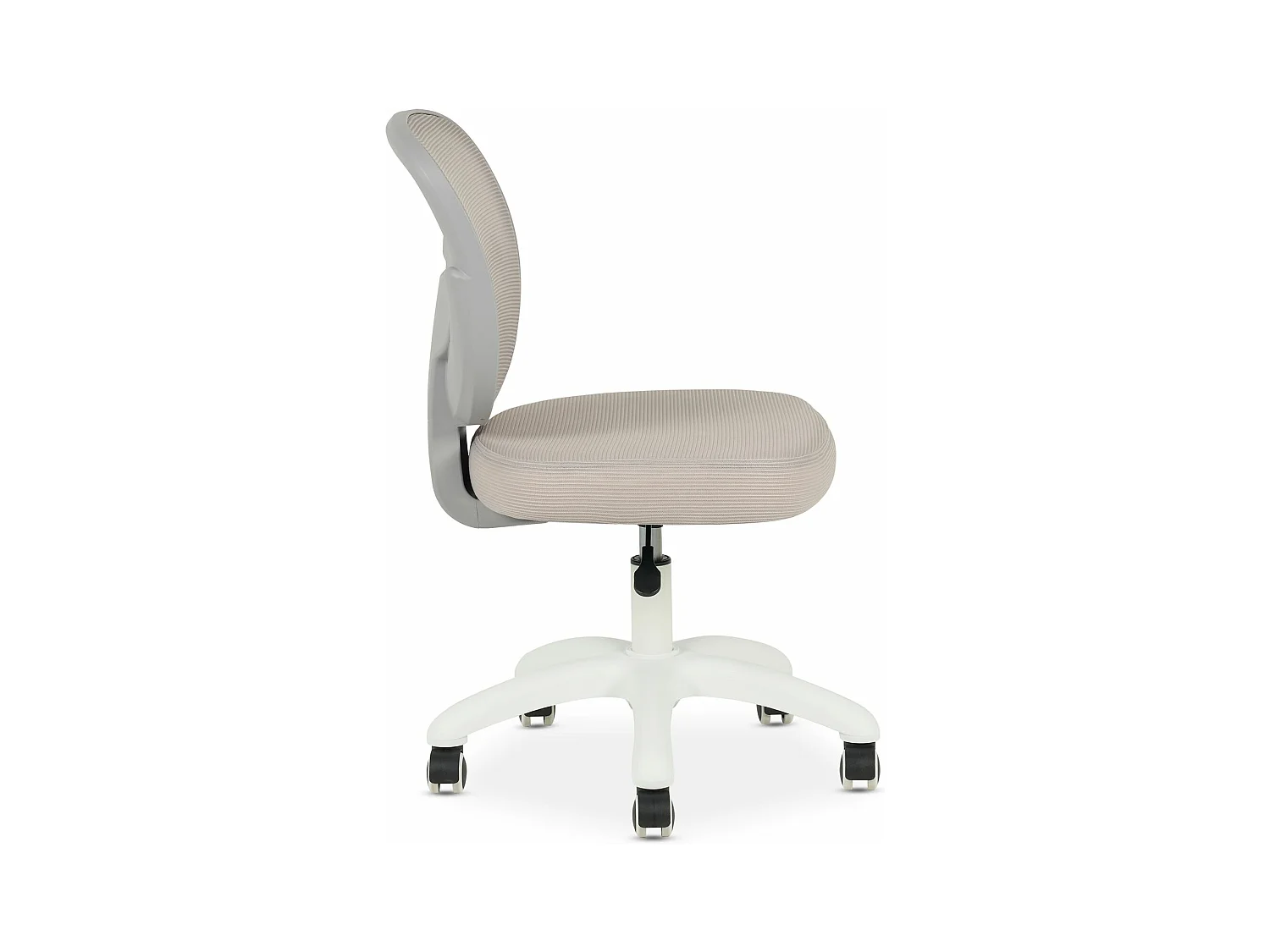 Chaise de bureau enfant MAYLA Gris Réglable en hauteur sans Accoudoirs, Assise Rembourrée Confortable