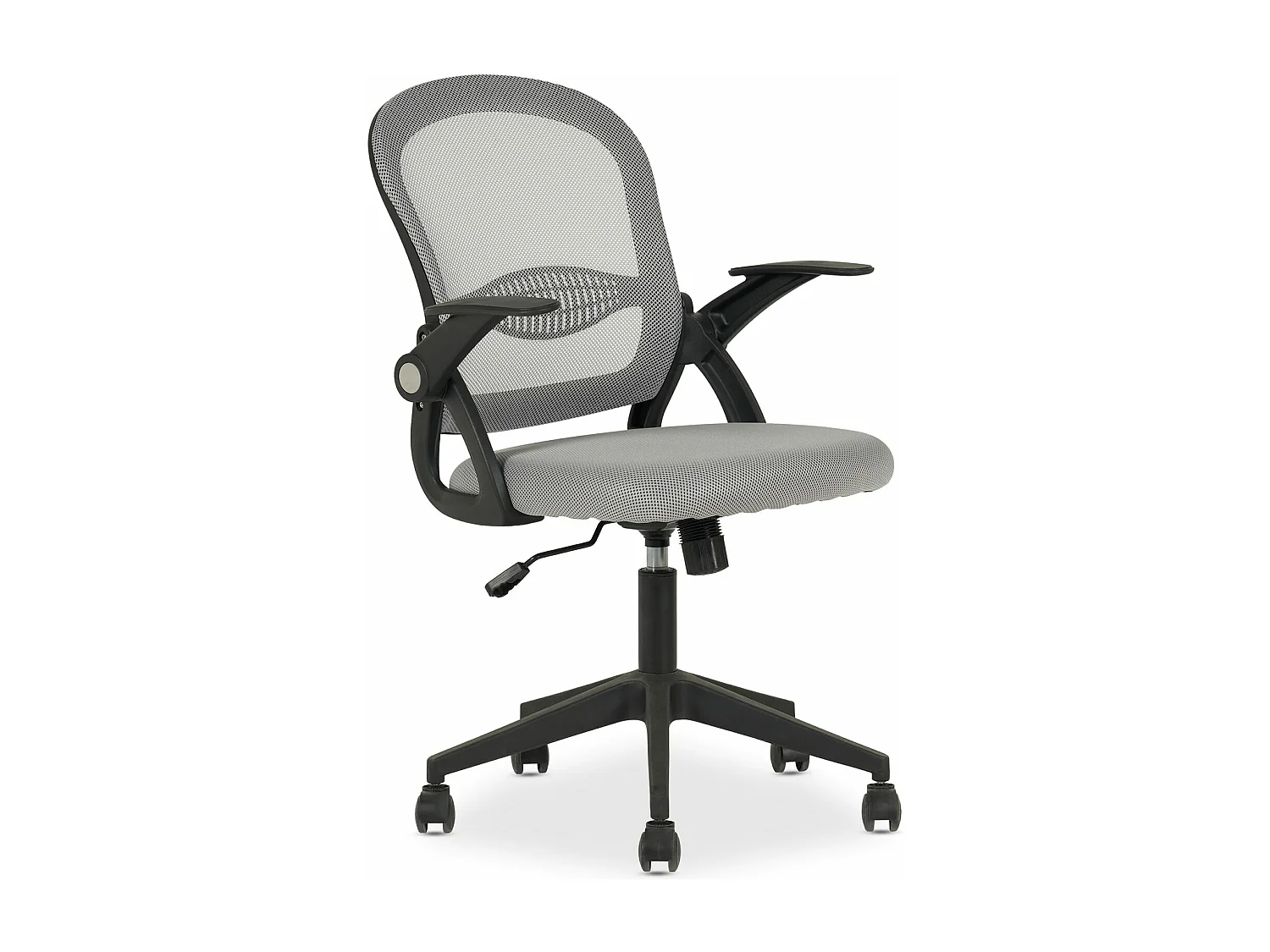 Chaise de bureau ergonomique EREN Gris Réglable en hauteur avec Accoudoirs, Assise Rembourrée Confortable