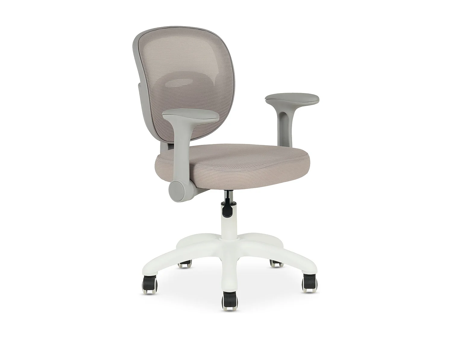 Chaise de bureau enfant AMELIA Gris Réglable en hauteur avec Accoudoirs, Assise Rembourrée Confortable