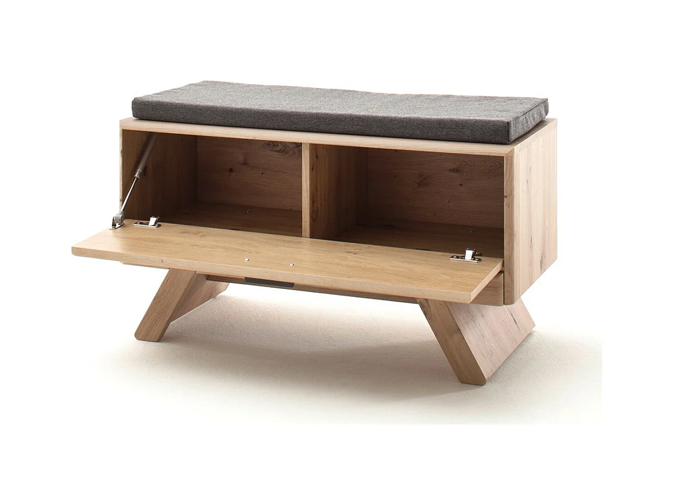 Banc de rangement à chaussures en mélamine imitation chêne - Longueur 89 x Hauteur 47 x Profondeur 39 cm