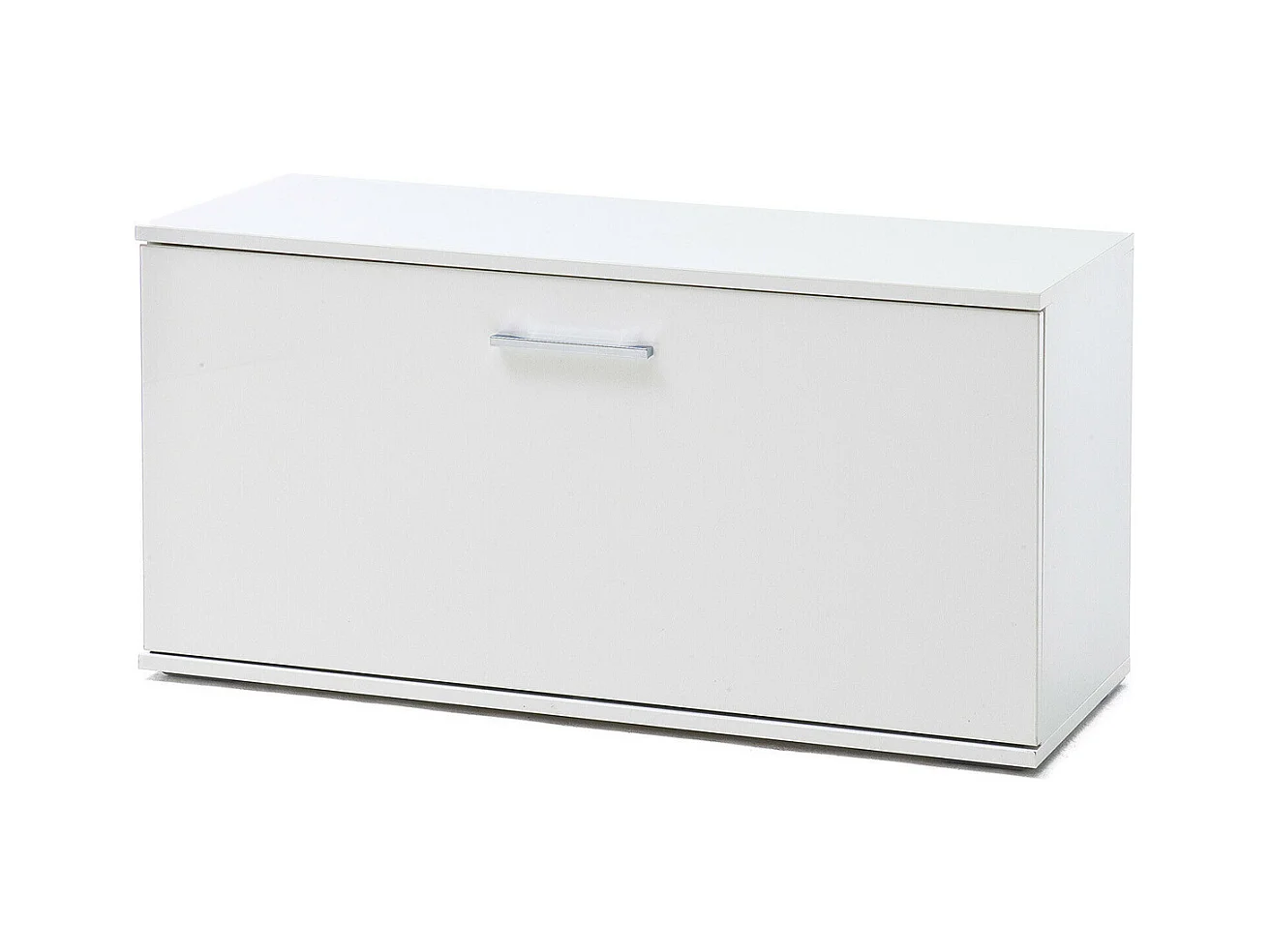 Banc à chaussures finition laquée blanc mat - Longueur 90 x Hauteur 47 x Profondeur 38 cm