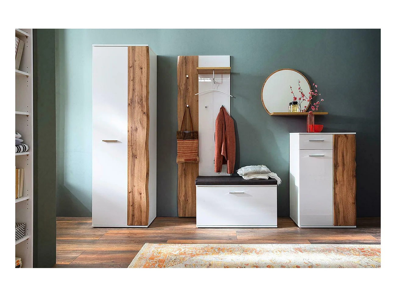 Banc à chaussures finition laquée blanc mat - Longueur 90 x Hauteur 47 x Profondeur 38 cm