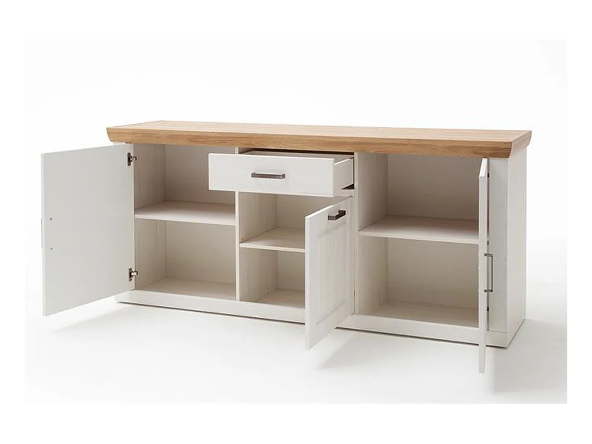 Buffet en pin blanc et chêne - L.183 x H.85 x P.50 cm