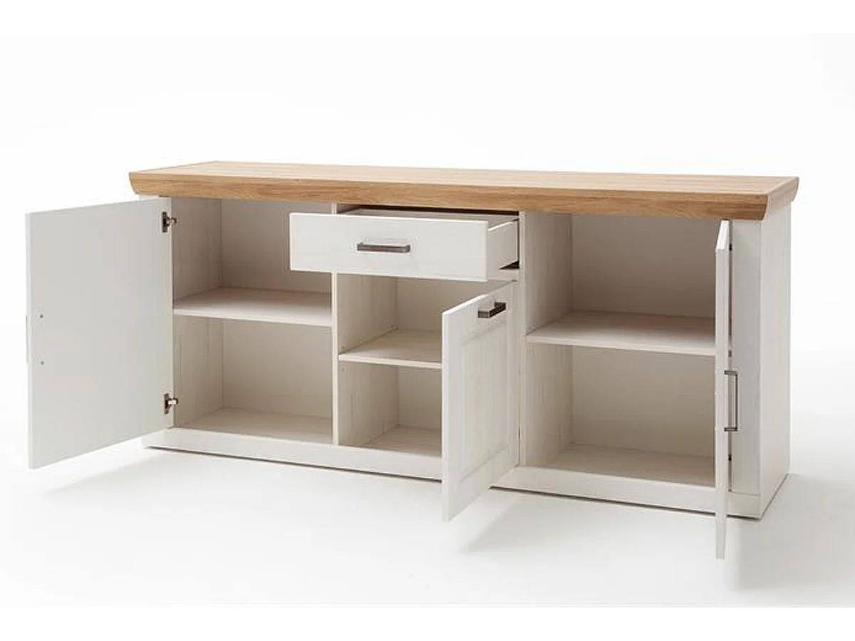 Buffet en pin blanc et chêne - L.183 x H.85 x P.50 cm