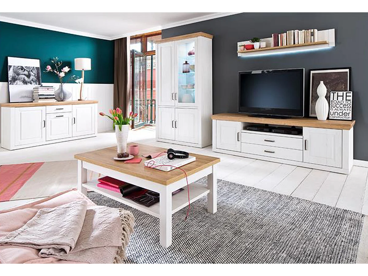 Buffet en pin blanc et chêne - L.183 x H.85 x P.50 cm