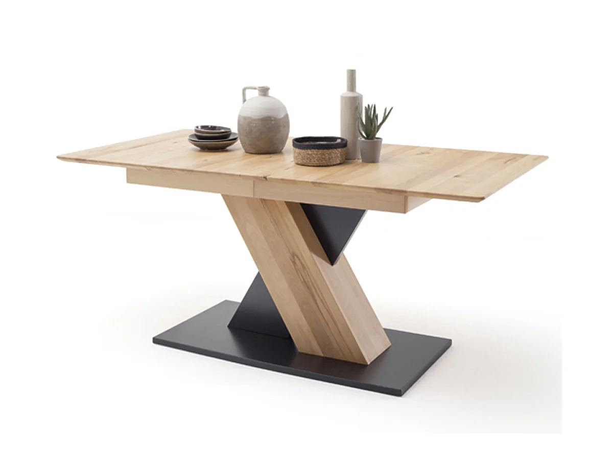 Table à manger extensible en hêtre massif huilé - L.140-185 x H.77 x P.90 cm