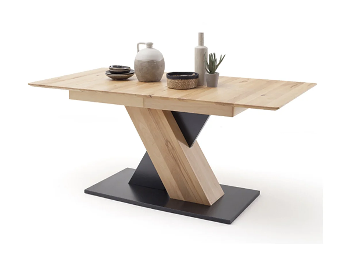 Table à manger extensible en hêtre massif huilé - L.140-185 x H.77 x P.90 cm