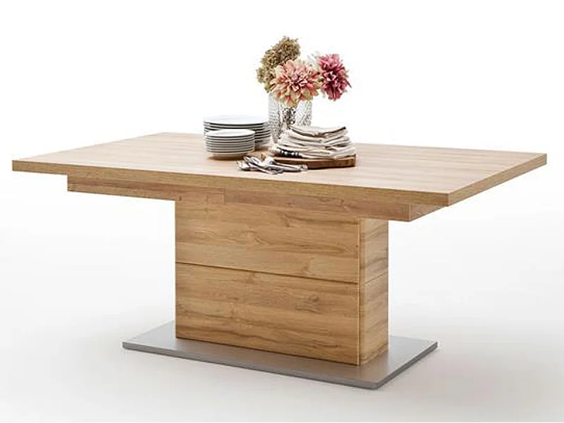 Table à manger extensible en chêne Grandson - L.140-220 x H.77 x P.90 cm