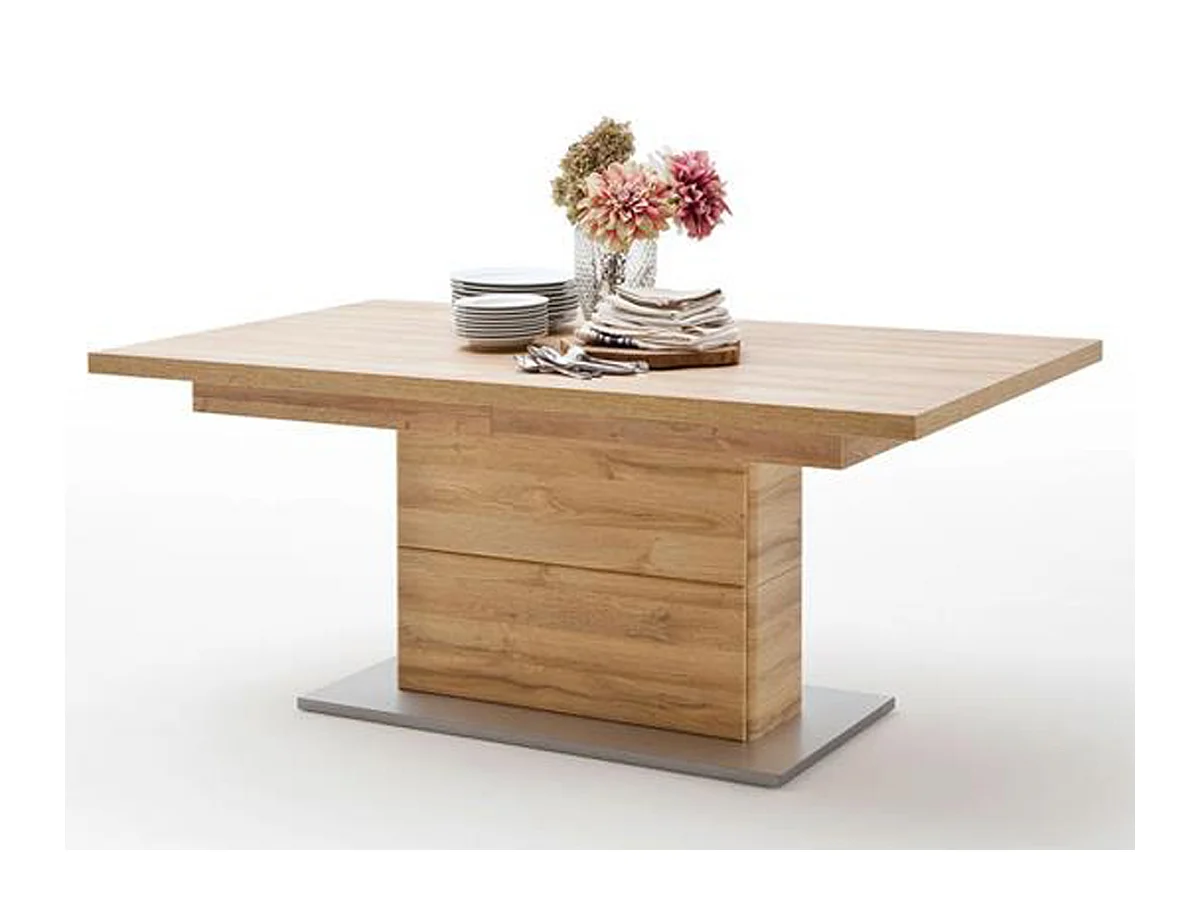 Table à manger extensible en chêne Grandson - L.140-220 x H.77 x P.90 cm