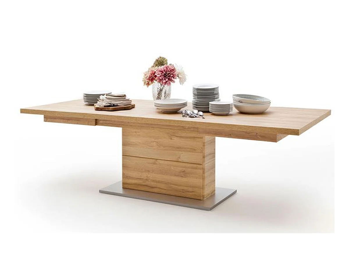 Table à manger extensible en chêne Grandson - L.140-220 x H.77 x P.90 cm
