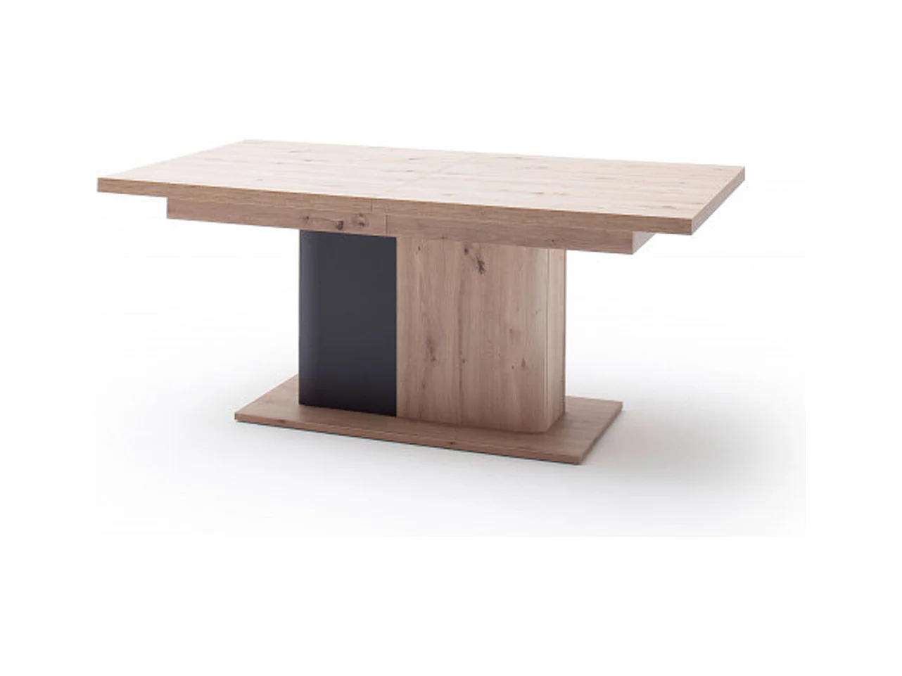 Table à manger extensible en chêne massif / graphite - L.180-280 x H.77 x P.100 cm