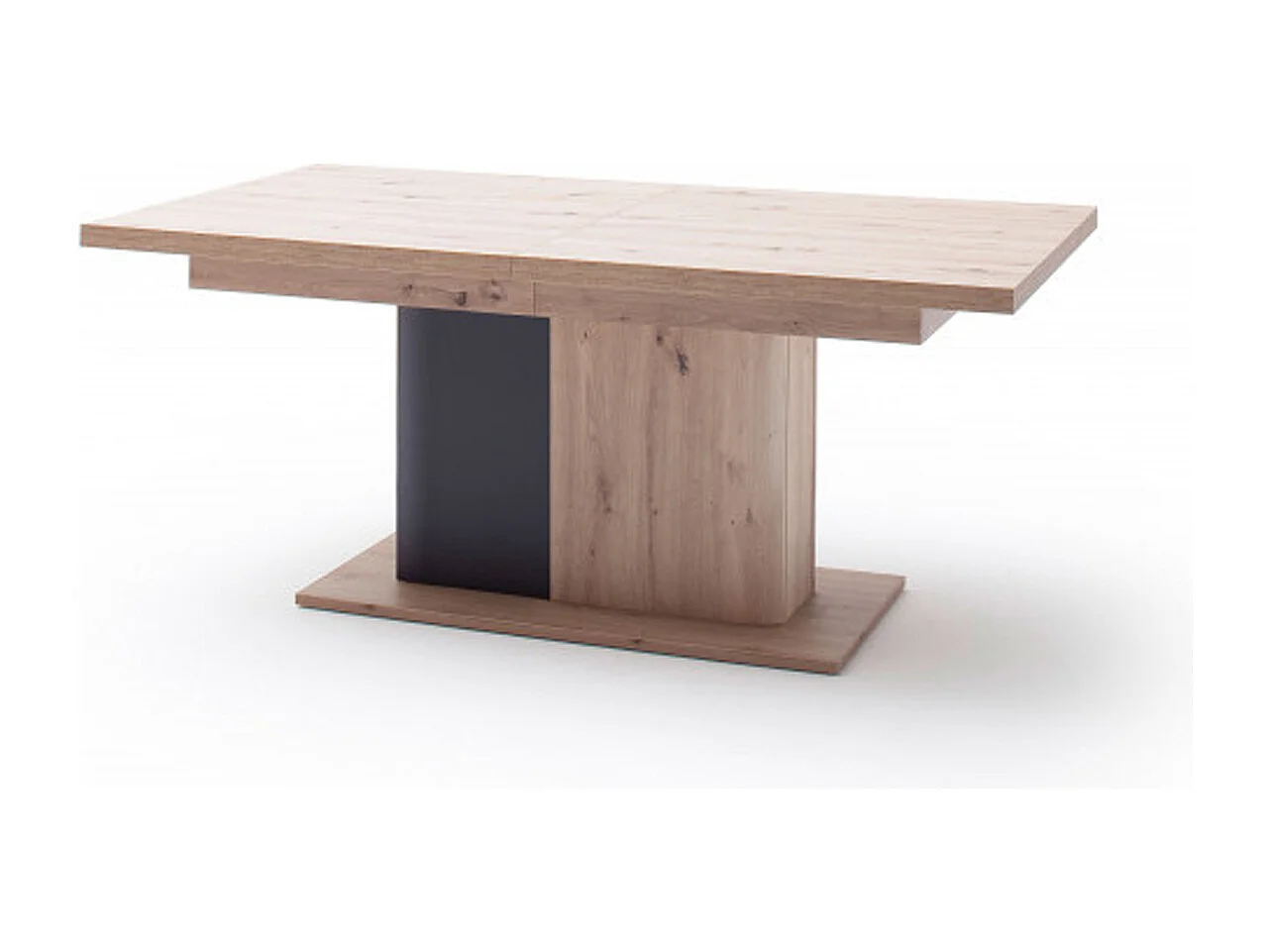 Table à manger extensible en chêne massif / graphite - L.180-280 x H.77 x P.100 cm