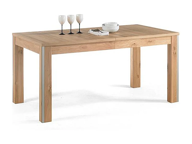 Table à manger extensible en chêne sauvage - L.160-260 x H.77 x P.90 cm