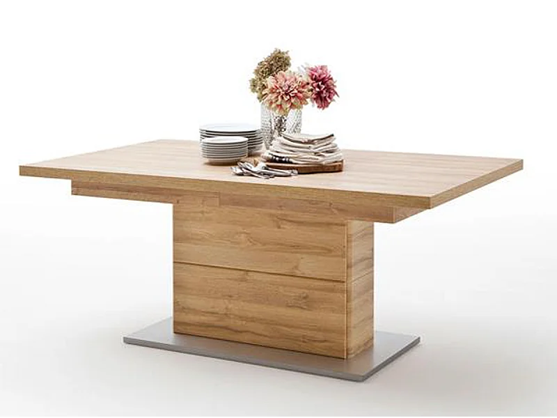 Table à manger extensible en chêne Grandson - L.180-280 x H.77 x P.100 cm