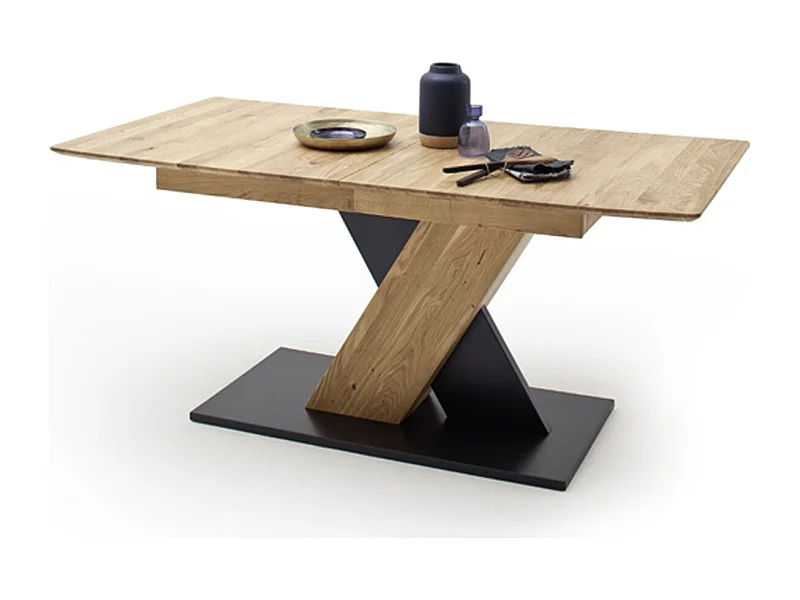 Table à manger extensible en chêne sauvage - L.180-225 x H.77 x P.90 cm