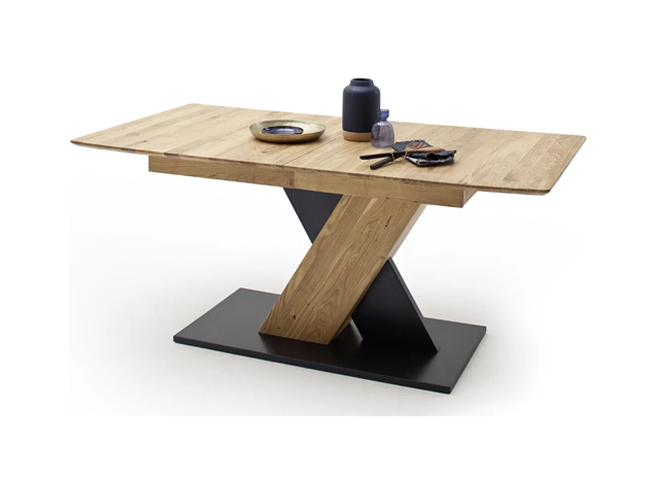 Table à manger extensible en chêne sauvage - L.140-185 x H.77 x P.90 cm