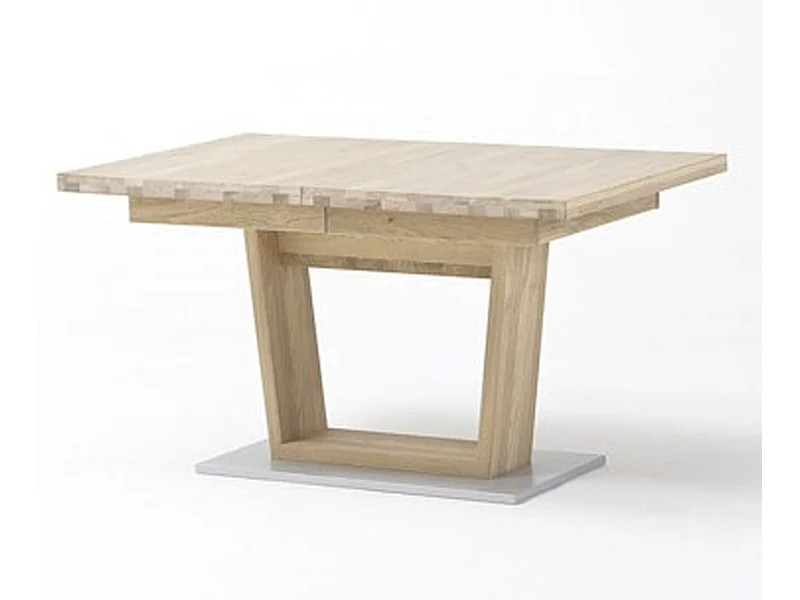 Table à manger extensible en bois finiton chêne blanchi - L.140-220 x H.77 x P.90 cm