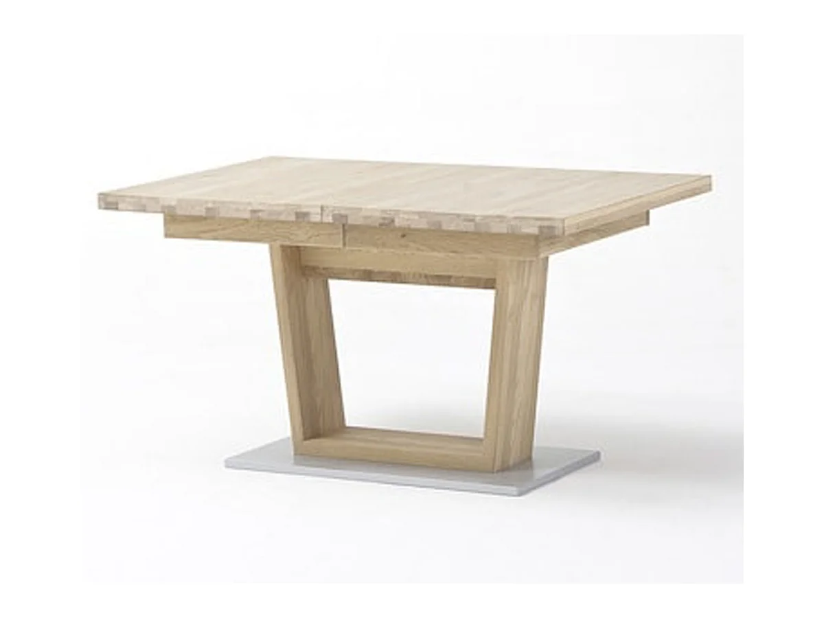Table à manger extensible en bois finiton chêne blanchi - L.140-220 x H.77 x P.90 cm