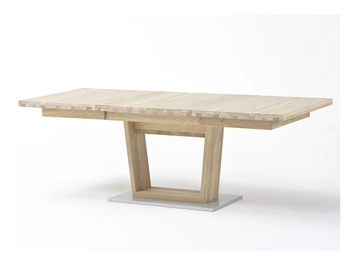 Table à manger extensible en bois finiton chêne blanchi - L.140-220 x H.77 x P.90 cm