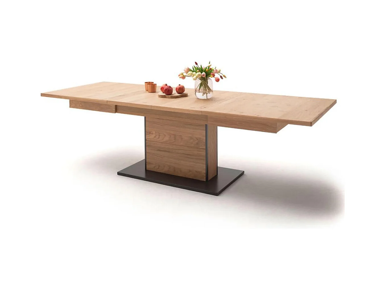 Table à manger extensible en chêne bianco - L.180-280 x H.77 x P.100 cm