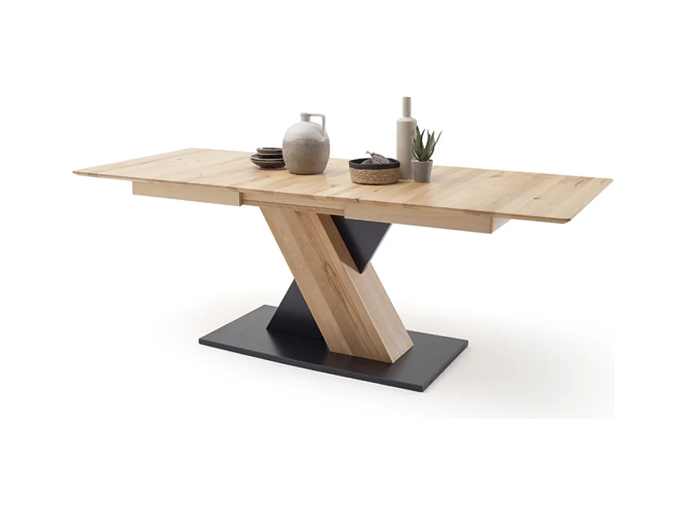 Table à manger extensible en hêtre massif - L.180-225 x H.77 x P.90 cm