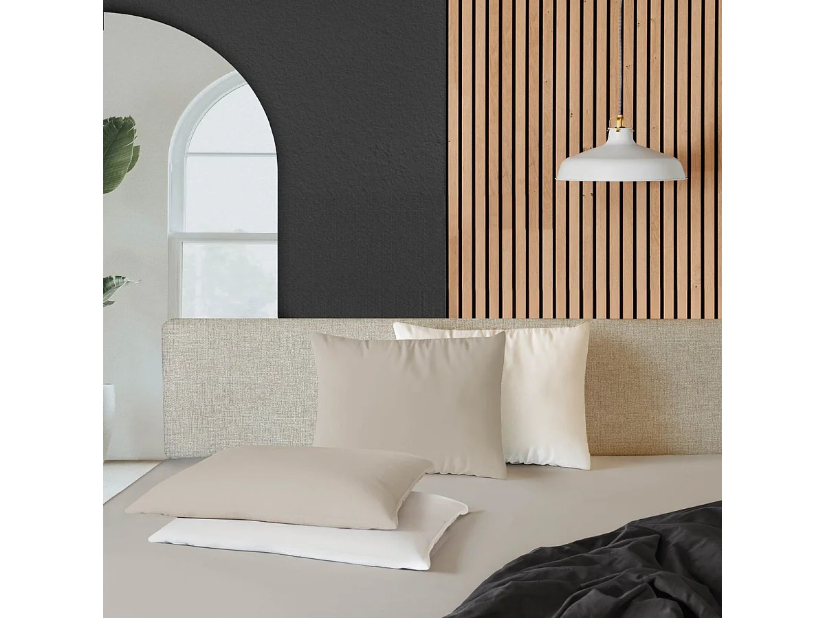 Taie d'Oreiller Microfibre "Oscar" 50x70cm Naturel