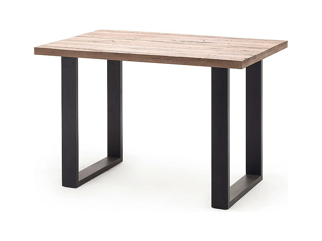 Table haute en chêne cérusé et métal laqué anthracite - Longueur 160 x Hauteur 107 x Profondeur 100 cm