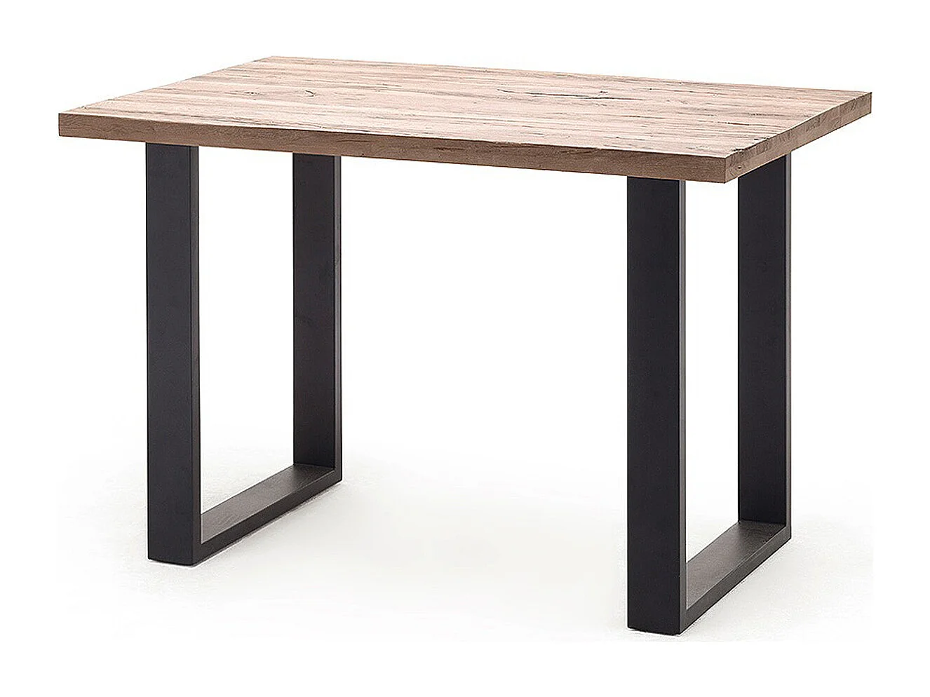 Table haute en chêne cérusé et métal laqué anthracite - Longueur 160 x Hauteur 107 x Profondeur 100 cm