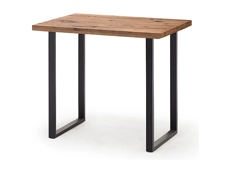 Table de bar coloris chêne bassano/ pieds coloris anthracite - Longueur 120 x Hauteur 95 x Profondeur 80 cm