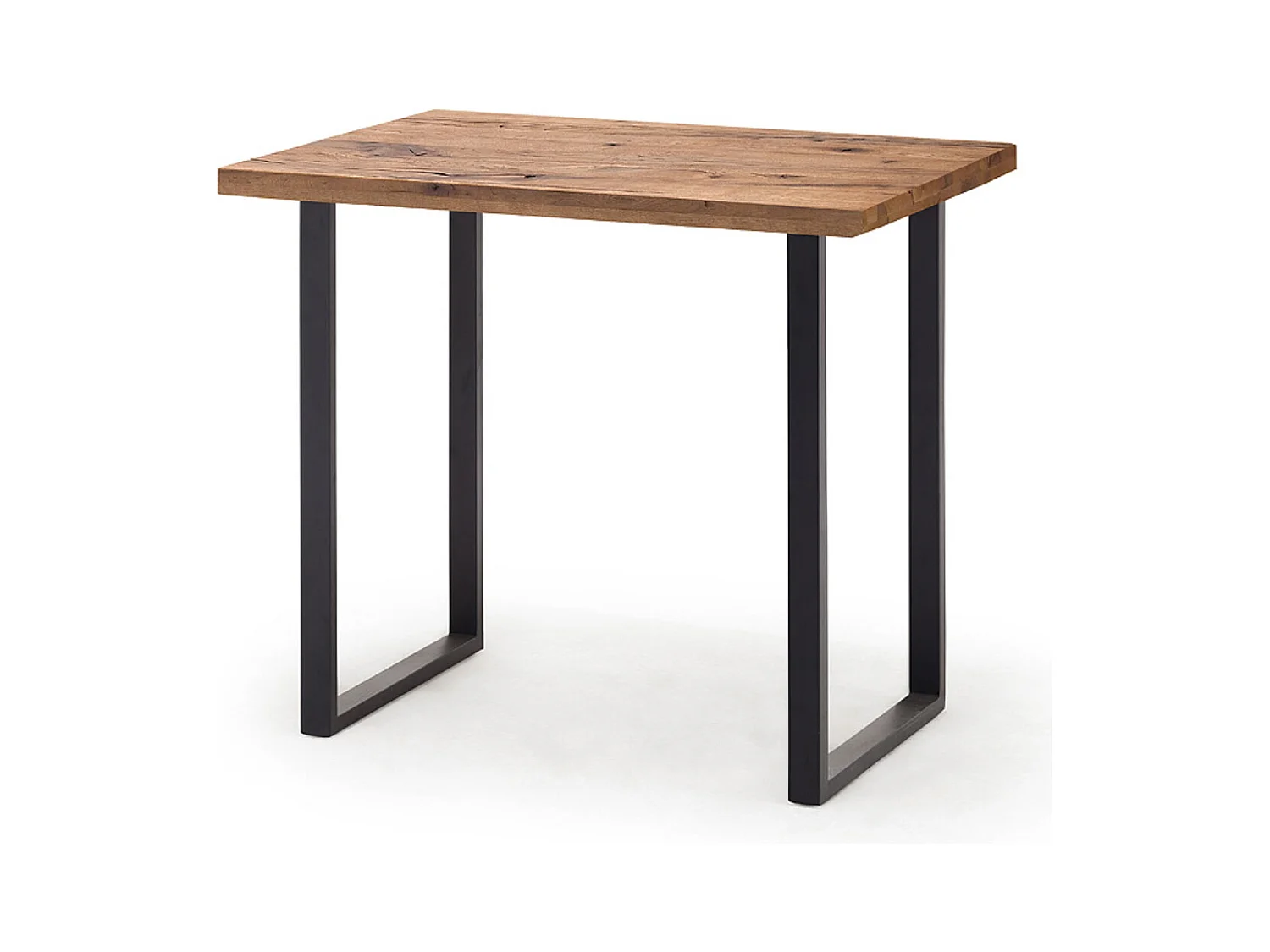 Table de bar coloris chêne bassano/ pieds coloris anthracite - Longueur 120 x Hauteur 95 x Profondeur 80 cm