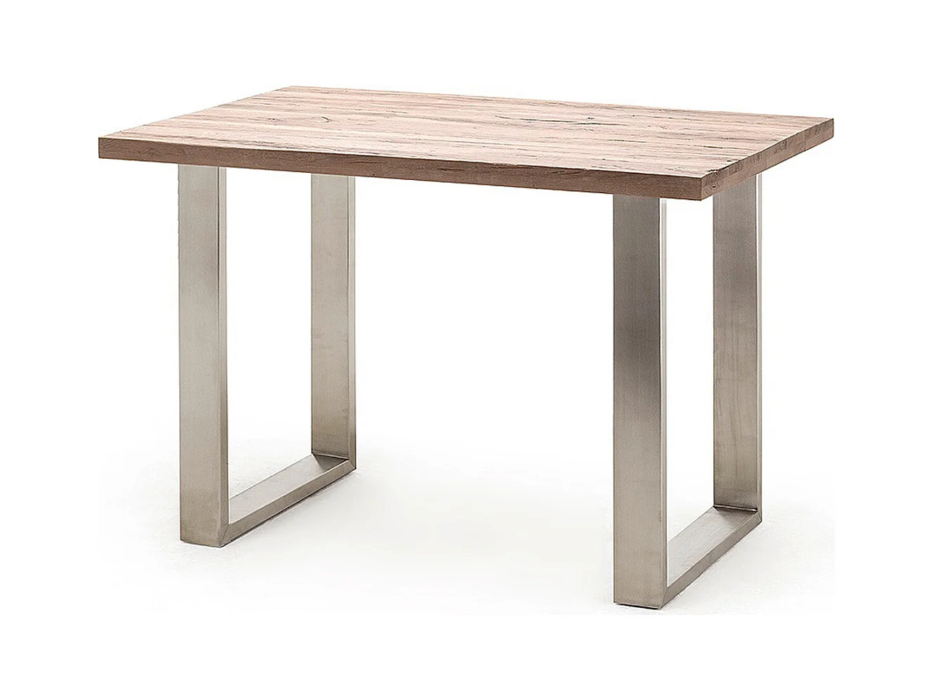 Table haute en acier et chêne cérusé - Longueur 160 x Hauteur 107 x Profondeur 100 cm
