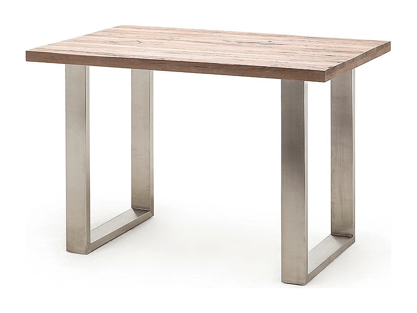 Table haute en acier et chêne cérusé - Longueur 160 x Hauteur 107 x Profondeur 100 cm