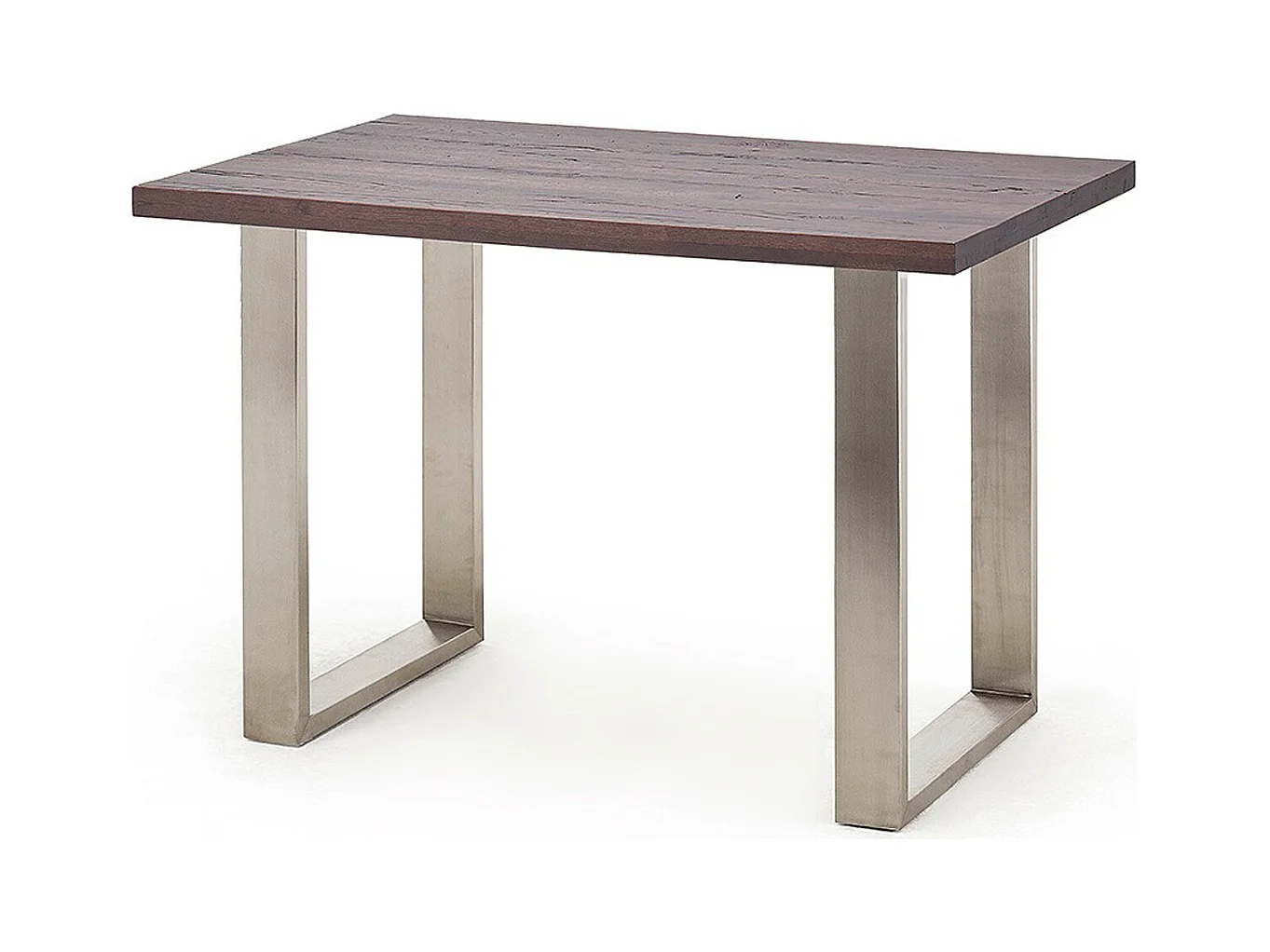 Table haute en acier et chêne tanner - Longueur 160 x Hauteur 107 x Profondeur 100 cm