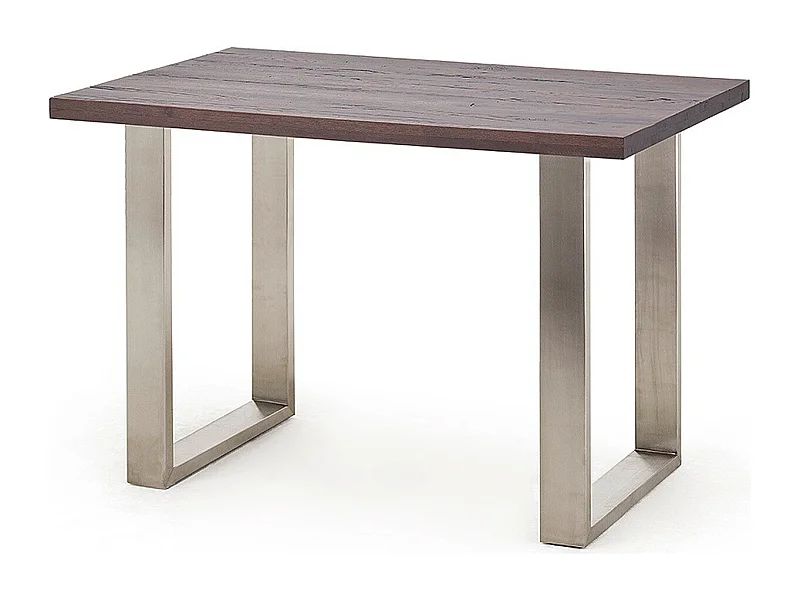 Table haute en acier et chêne tanner - Longueur 160 x Hauteur 107 x Profondeur 100 cm