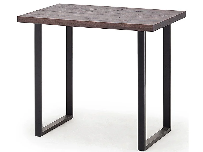 Table haute en chêne tanner et métal laqué anthracite - Longueur 120 x Hauteur 107 x Profondeur 80 cm