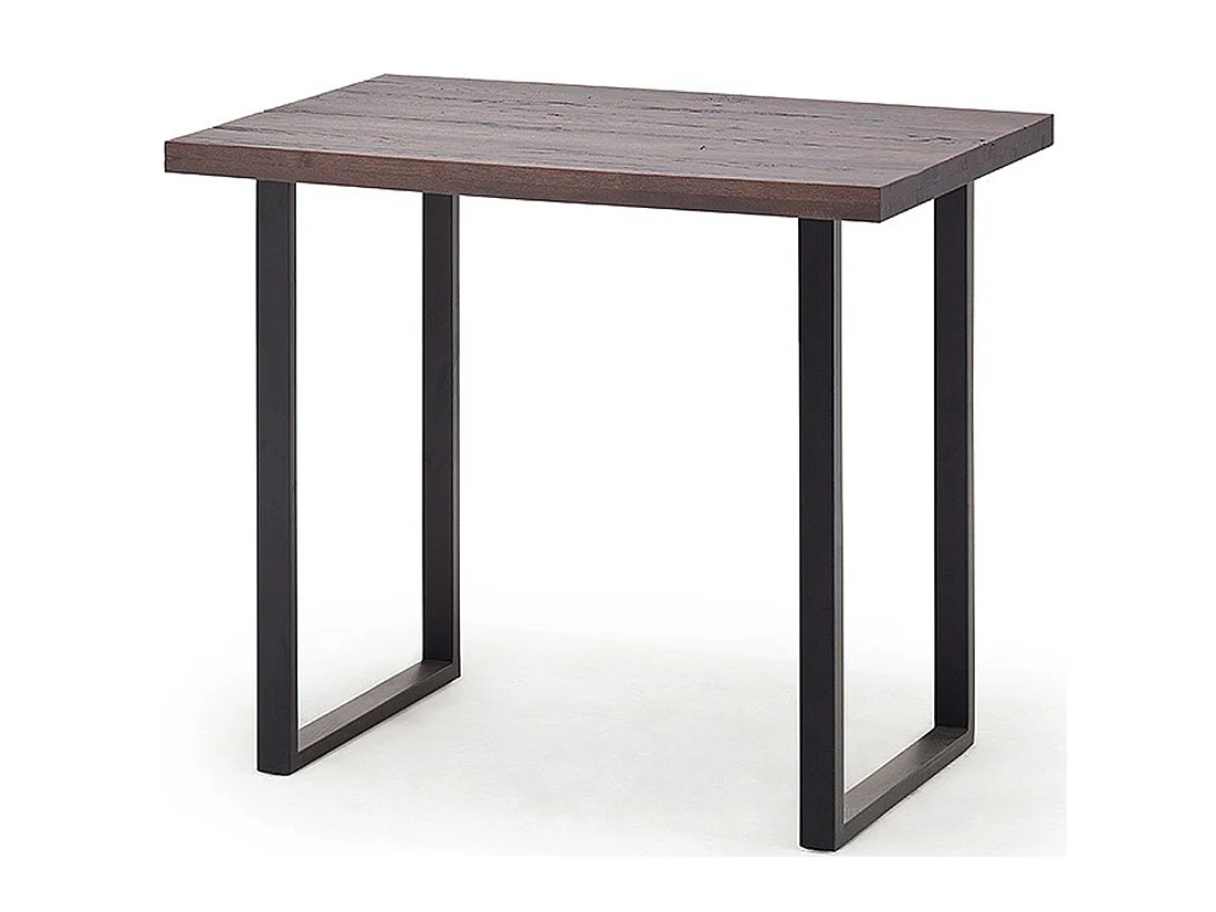 Table haute en chêne tanner et métal laqué anthracite - Longueur 120 x Hauteur 107 x Profondeur 80 cm