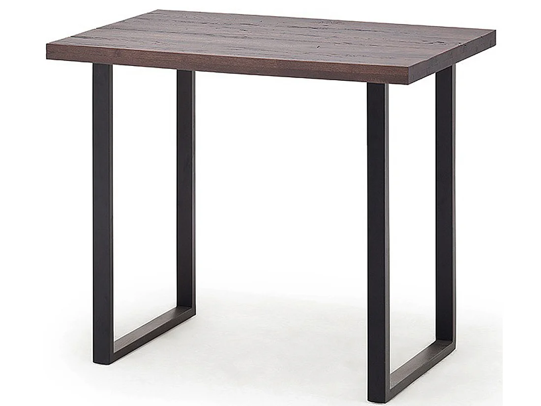 Table haute en chêne tanner et métal laqué anthracite - Longueur 120 x Hauteur 107 x Profondeur 80 cm