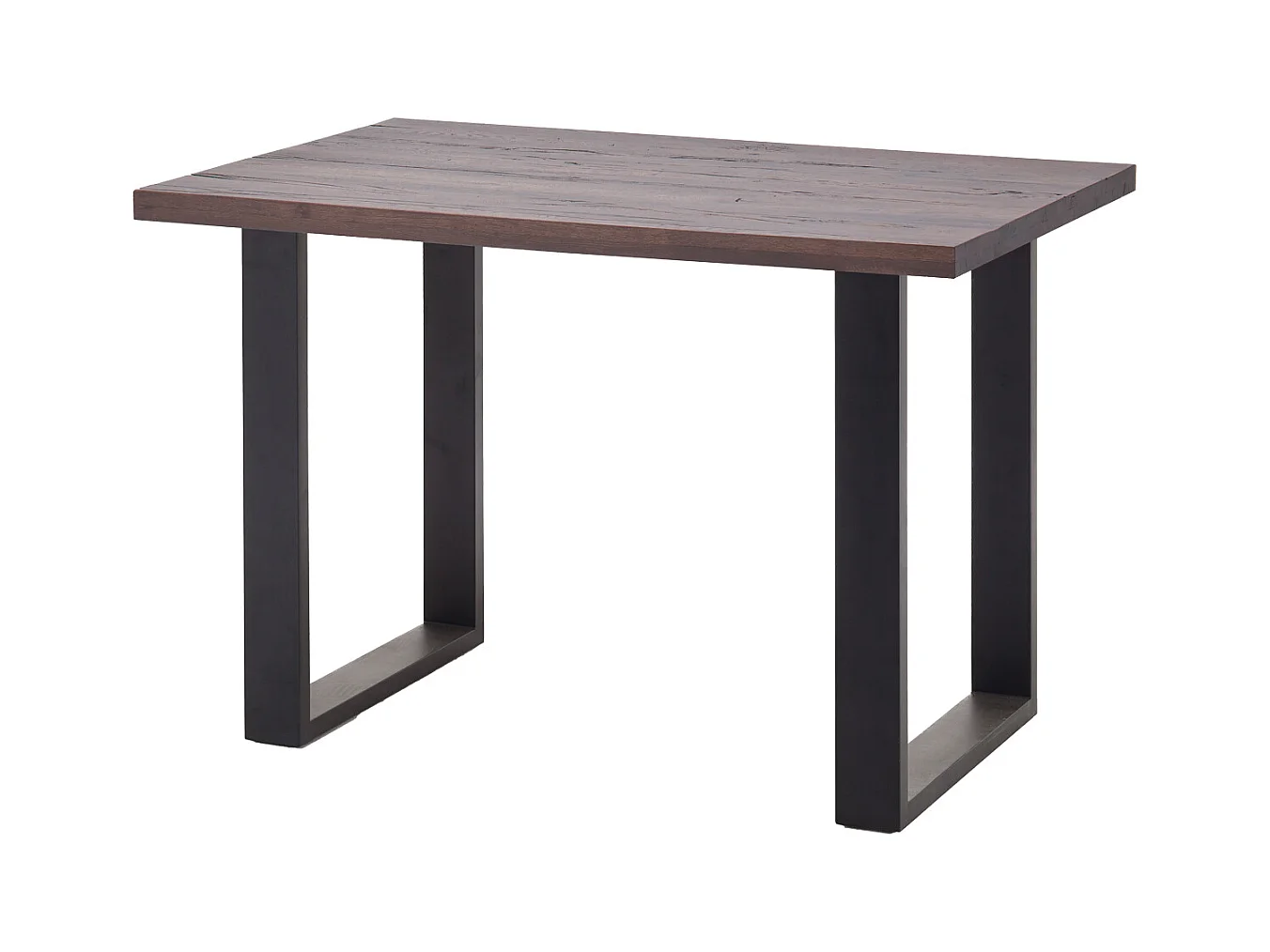 Table haute en chêne tanner et métal laqué anthracite - Longueur 160 x Hauteur 107 x Profondeur 100 cm