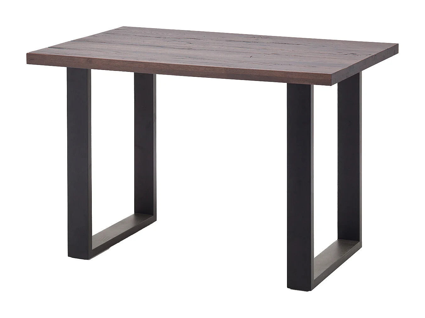 Table haute en chêne tanner et métal laqué anthracite - Longueur 160 x Hauteur 107 x Profondeur 100 cm