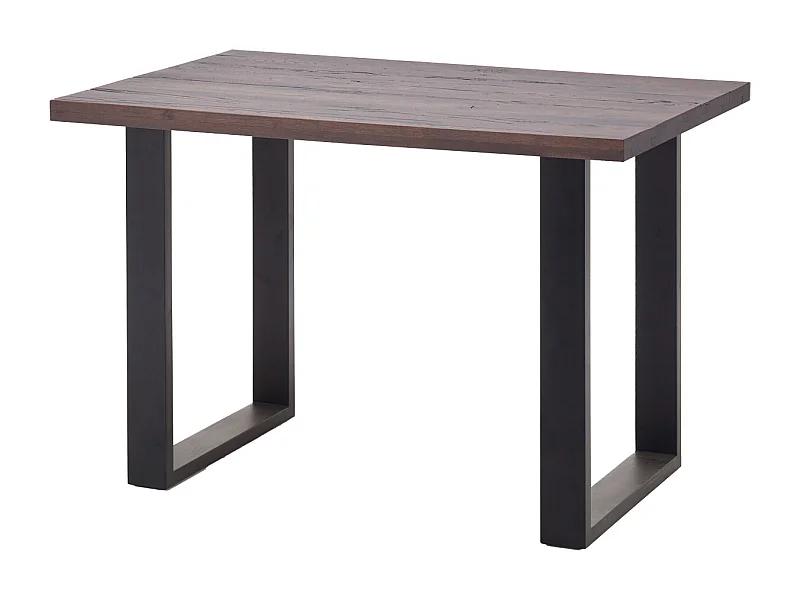 Table haute en chêne tanner et métal laqué anthracite - Longueur 160 x Hauteur 107 x Profondeur 100 cm