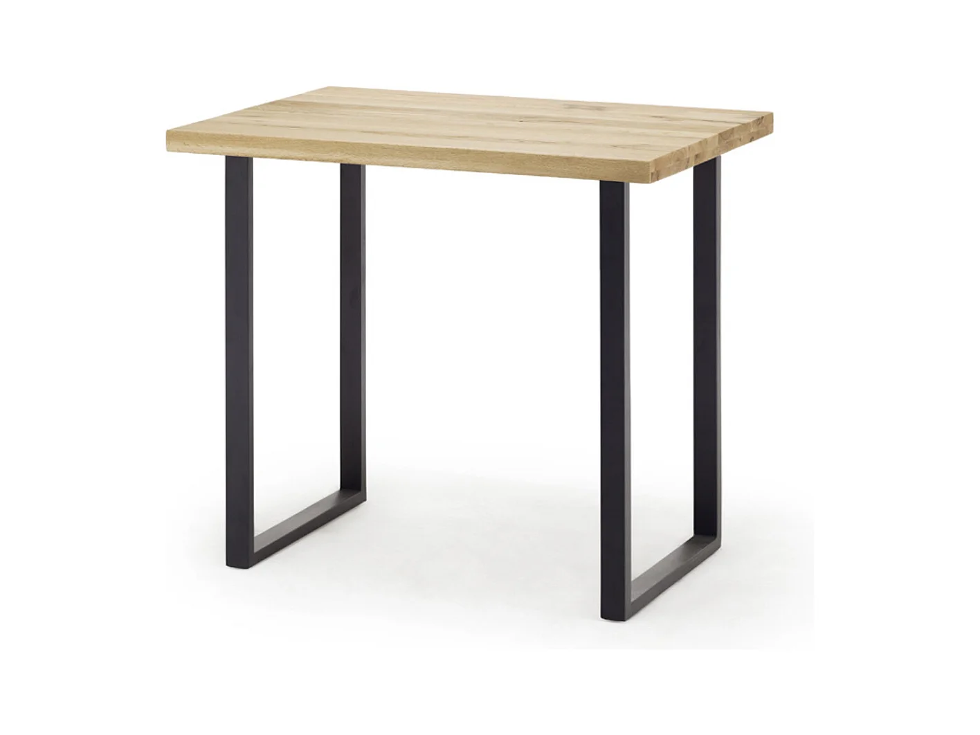 Table de bar coloris chêne sauvage / pieds coloris anthracite - Longueur 120 x Hauteur 95 x Profondeur 80 cm