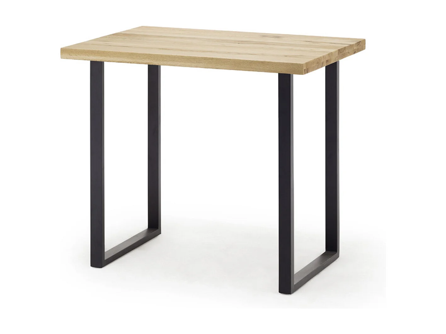 Table de bar coloris chêne sauvage / pieds coloris anthracite - Longueur 120 x Hauteur 95 x Profondeur 80 cm